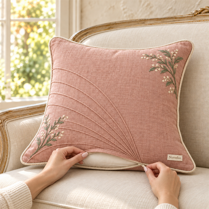Norvelun Petal Blush Pleated Cushion front product view